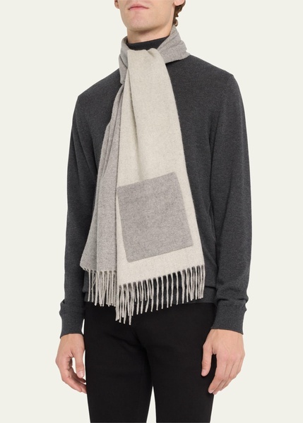 Men's Cashmere Scarf with Pocket