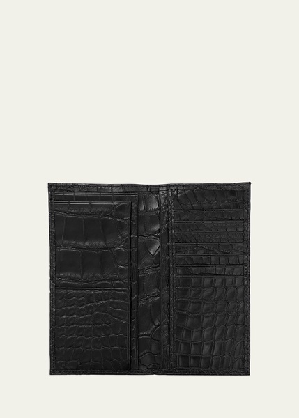 Men's Matte Alligator Leather Bifold Coat Wallet