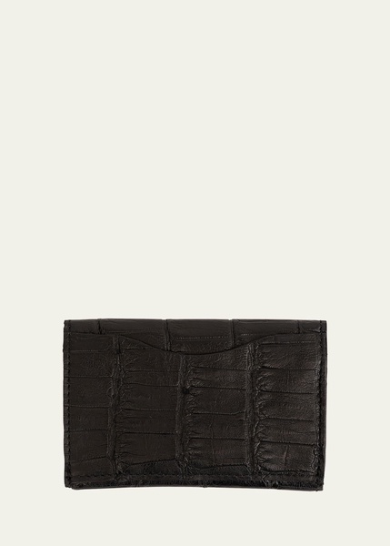 Men's Matte Alligator Leather Envelope Card Case