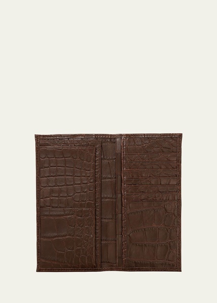 Men's Matte Alligator Leather Bifold Coat Wallet