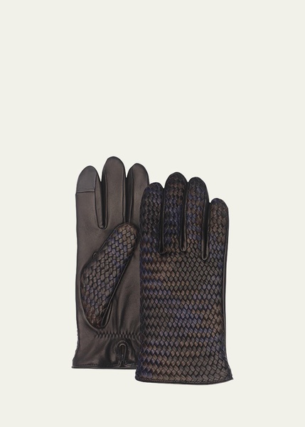 Men's Woven Leather Gloves