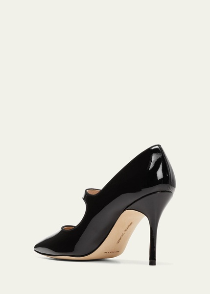 black camparicaro 105 leather mary jane pumps