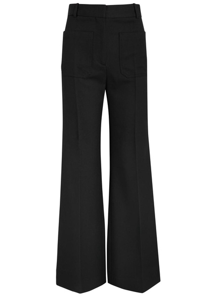 Alina flared wool-blend trousers