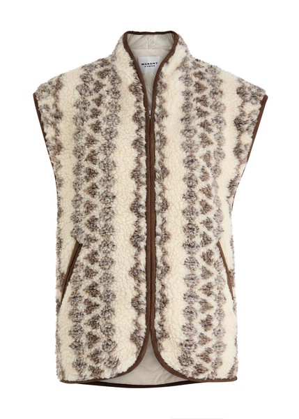 Maximilia printed faux shearling gilet 