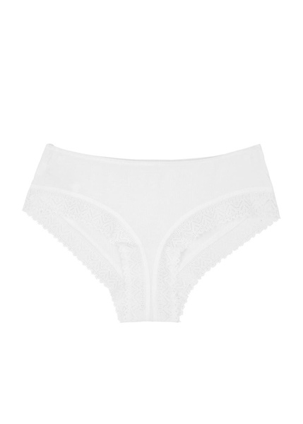 Eugenie ribbed lace-trimmed briefs 