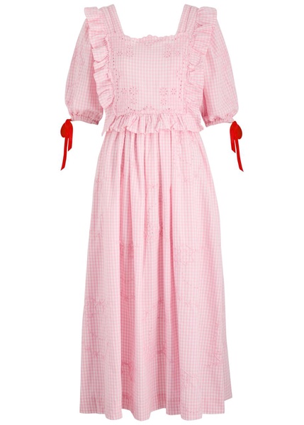 Rhea gingham cotton midi dress 