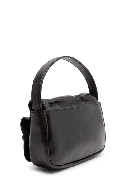 Rev micro crinkled leather top handle bag 