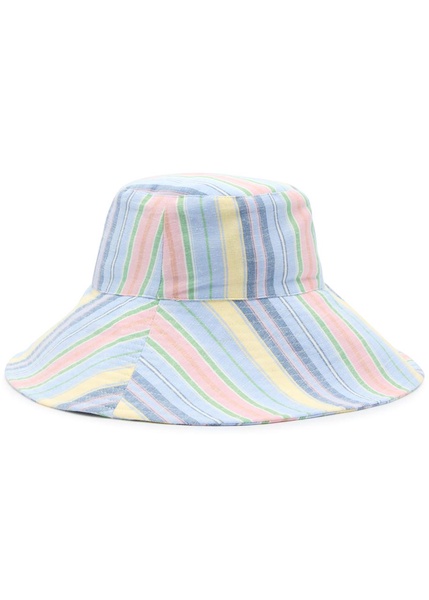 Striped cotton-blend bucket hat