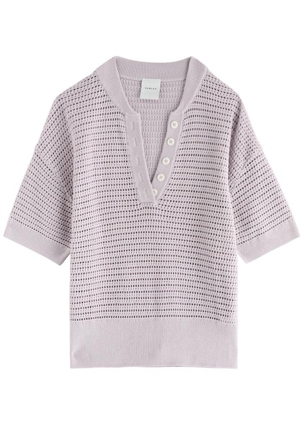 Callie open-knit cotton top 