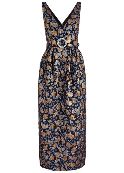 Jules floral brocade maxi dress