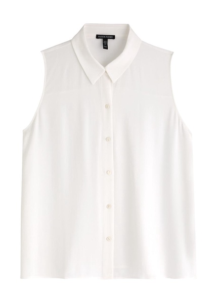 Sleeveless silk-georgette shirt 