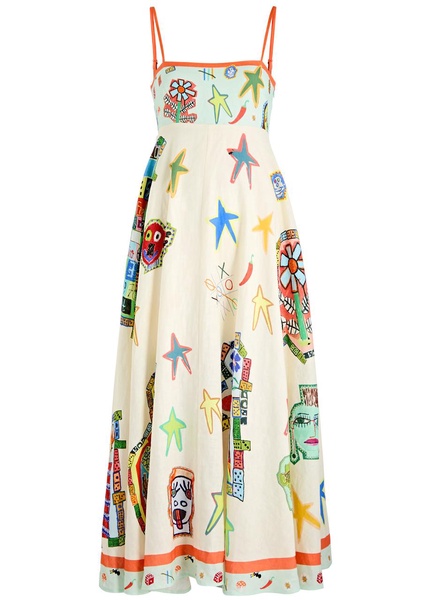 Players printed linen maxi dress 