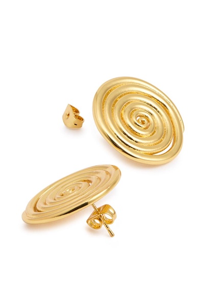 Spiral 18kt gold-plated stud earrings 