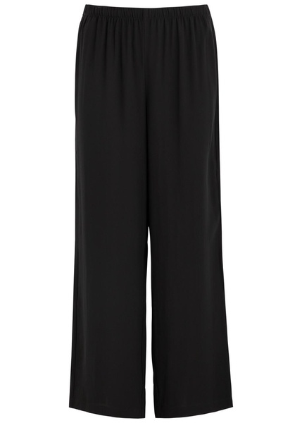 Wide-leg silk-georgette trousers