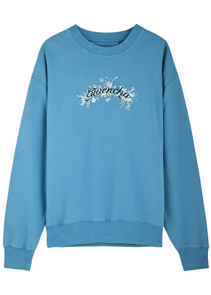 Logo-embroidered cotton sweatshirt 