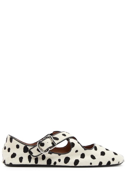 Criss Cross printed calf-hair ballet flats 