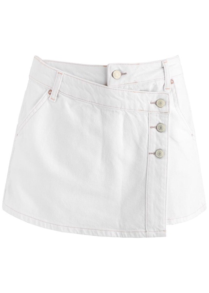 Wynne wrap-effect denim mini skirt 