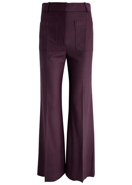 Alina flared-leg twill trousers 