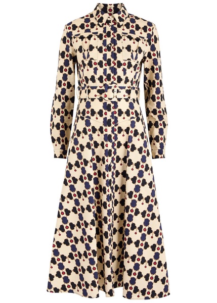 Briele printed stretch-cotton midi dress