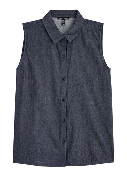 Sleeveless chambray shirt 