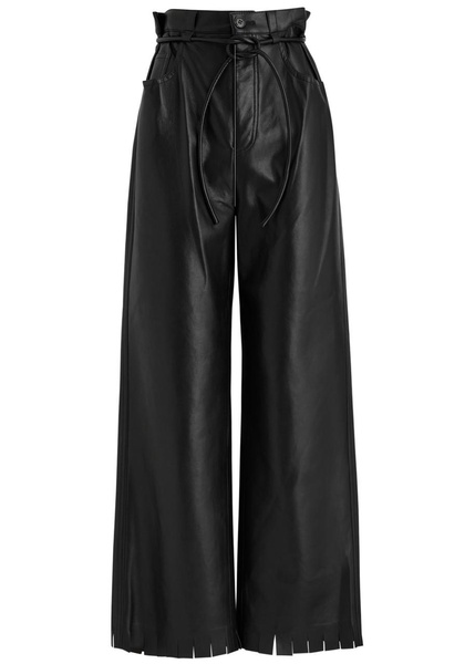 Harlee belted faux leather trousers 