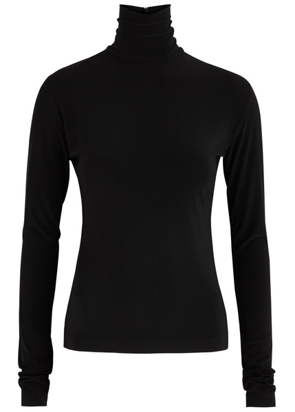 Turtleneck stretch-jersey top