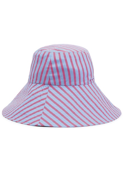 Striped cotton bucket hat