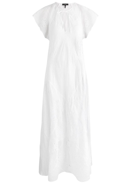 Delancy broderie-anglaise ramie maxi dress 