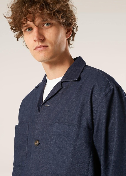 Aabba Blue Cotton Overshirt