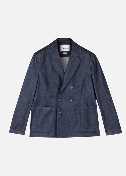 Aansonia Denim Double Breasted Blazer