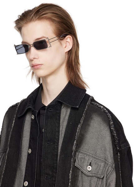 SSENSE Exclusive Silver Bamboo Sunglasses