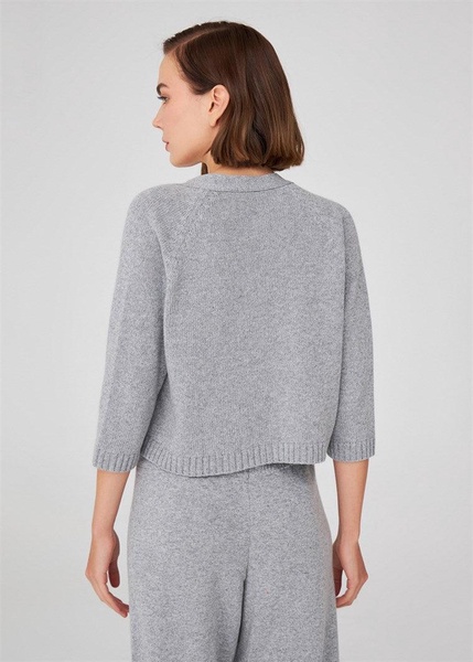 Cashmere Blend Bolero Cardigan - Grey