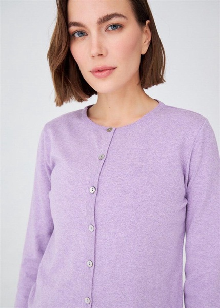 Classic Basic O-Neck Knitwear Cardigan - Lilac