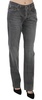 Just Cavalli Gray Washed Mid Waist Straight Denim Pants Jeans