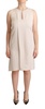 Peserico Beige Sleeveless Round Neck Knee Length Shift Dress