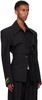 Black Phoebe Shirt Collar Blazer