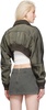 Khaki Crop Bomber Jacket