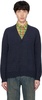 Navy Elbow Patch Cardigan