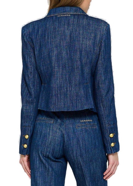 Ermanno Scervino Logo Embroidered Denim Jacket