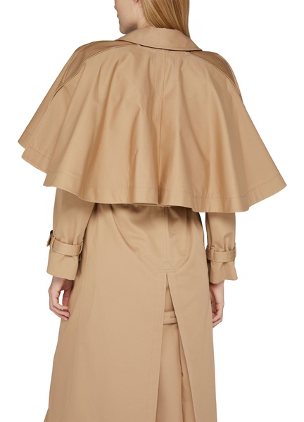 Classic cotton gabardine trench coat with cape