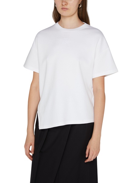 Asymmetrical cotton and polyamide T-shirt