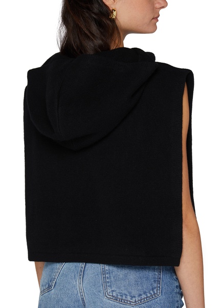 Wool cashmere hoodie bib