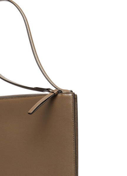 Leather slim tote bag