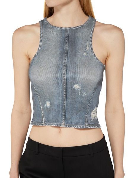 Sleeveless denim top