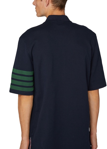 Piqué polo shirt with a wavy design