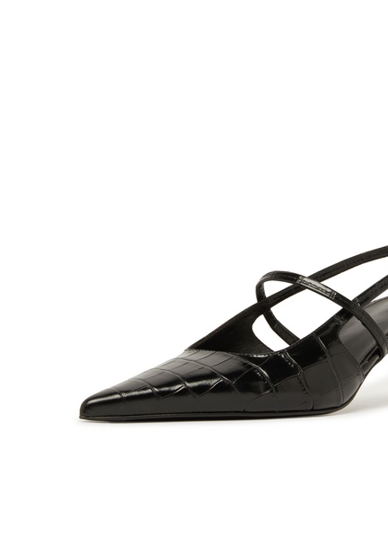 The Sharp Leather Slingback Pumps