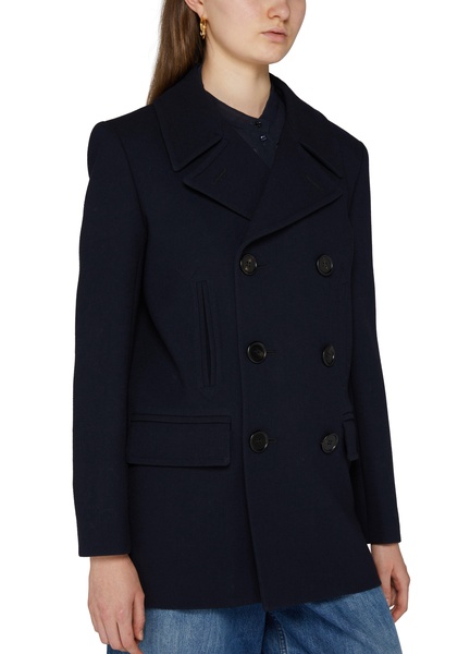 Wool crepe peacoat