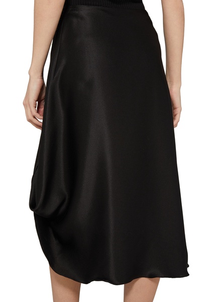 Chain Draped Midi Satin Skirt