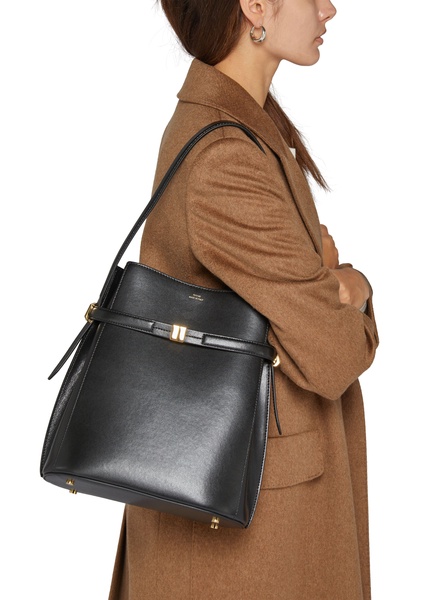 Belted bucket bag