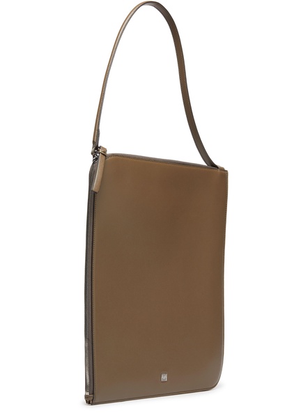 Leather slim tote bag